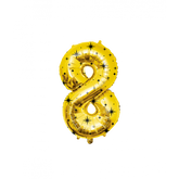 8 Jaar Cijfer Ballon XL Zwart Goud Sterren 86cm
